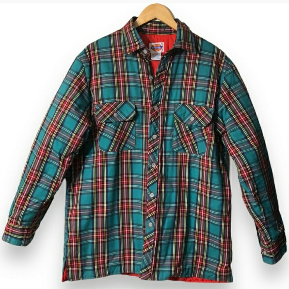 DICKIES Green Plaid Shacket w/ Quilted LiningVintage EUC!